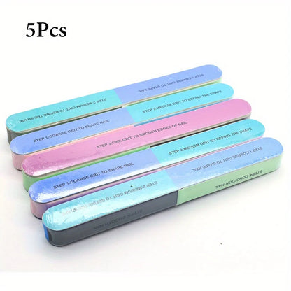 1/2/3/5Pcs/Set 7 Sides Nail Buffers Files Professional Polisher For Art Manicure Polishing Block Buffing Accessories Cream Tools