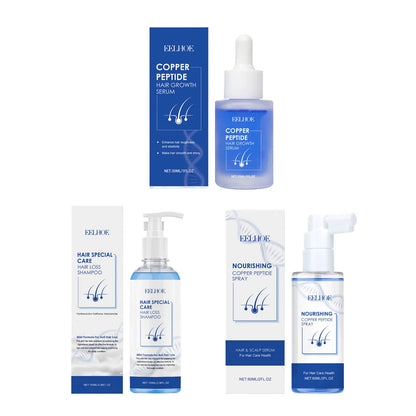EELHOE Hair Care Set Blue Copper Peptide Serum Anti Hair Loss Treatment Damaged Hair Repair Copper Peptide Hair Growth Products