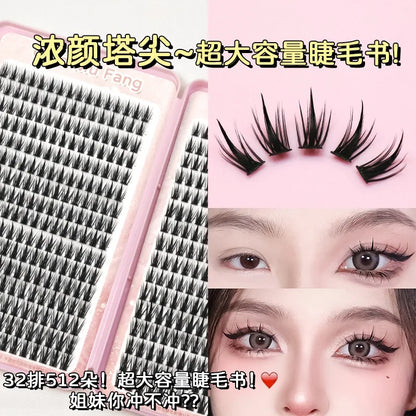 MIAOJIE 32Rows Eyelash Book High Quality Manga Lashes Cluster Lashes Manhua Eyelashes Elf Makeup Strand Eyelashes Douyin Makeup