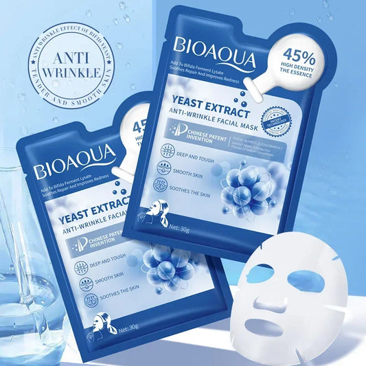 12 Pieces BIOAOUA Bifid Yeast Anti-wrinkle Facial Mask Hydrating Moisturizing Rejuvenation Mask Anti Age Skin Care Wholesale