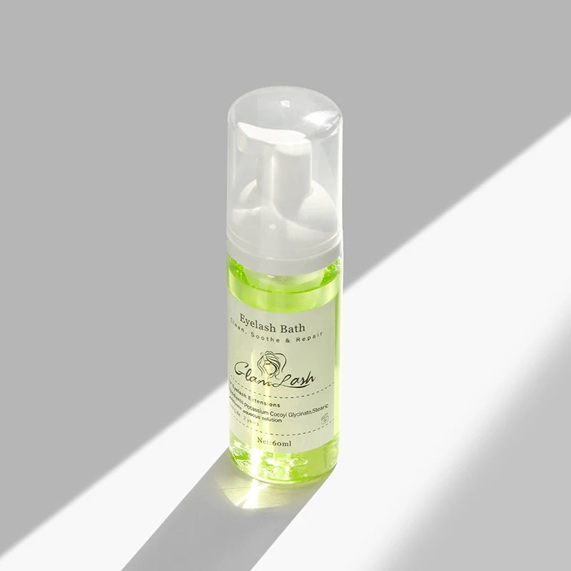 GLAMLASH 60ml  Eyelash Extension Shampoo Foam Eyelid Deep Clean Cleanser For Makeup Tools Mascara Remover Glue Salon Home Use