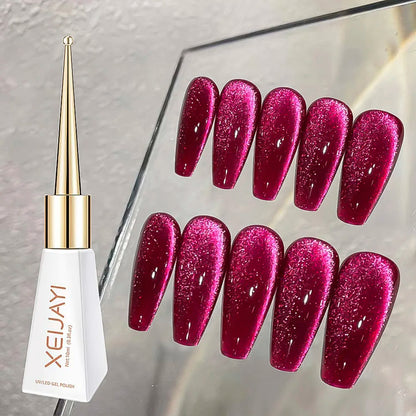 10ml Crystal Cat Eye's Magnetic Gel Nail Polish Reflective Glitter Cat Eye Gel Polish Nail Semi-permanent UV Gel Polish Manicure