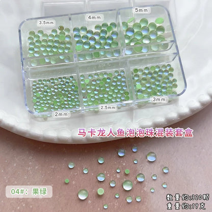Gun Black Square Rivet Metal Round Ball Cone Alloy Fork Spoon Punk Stars Bowknot Pearl Nail Art Accessories Decorations Manicure