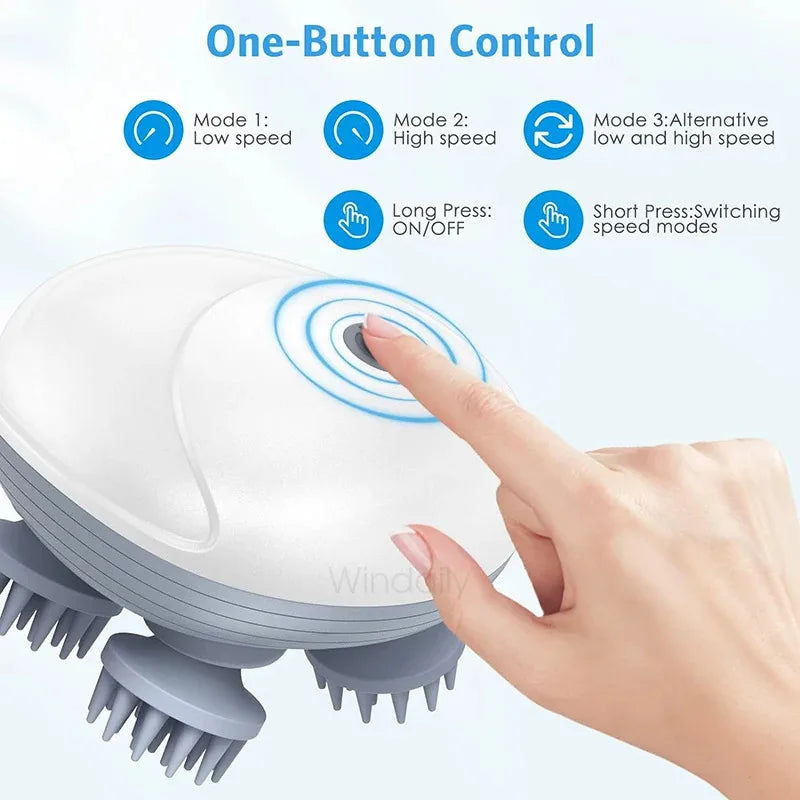 Electric Scalp Head Massager Kneading Vibrating Device Health Care Shoulder Neck Leg Arm Deep Tissue Massage Cat  Pet Massager