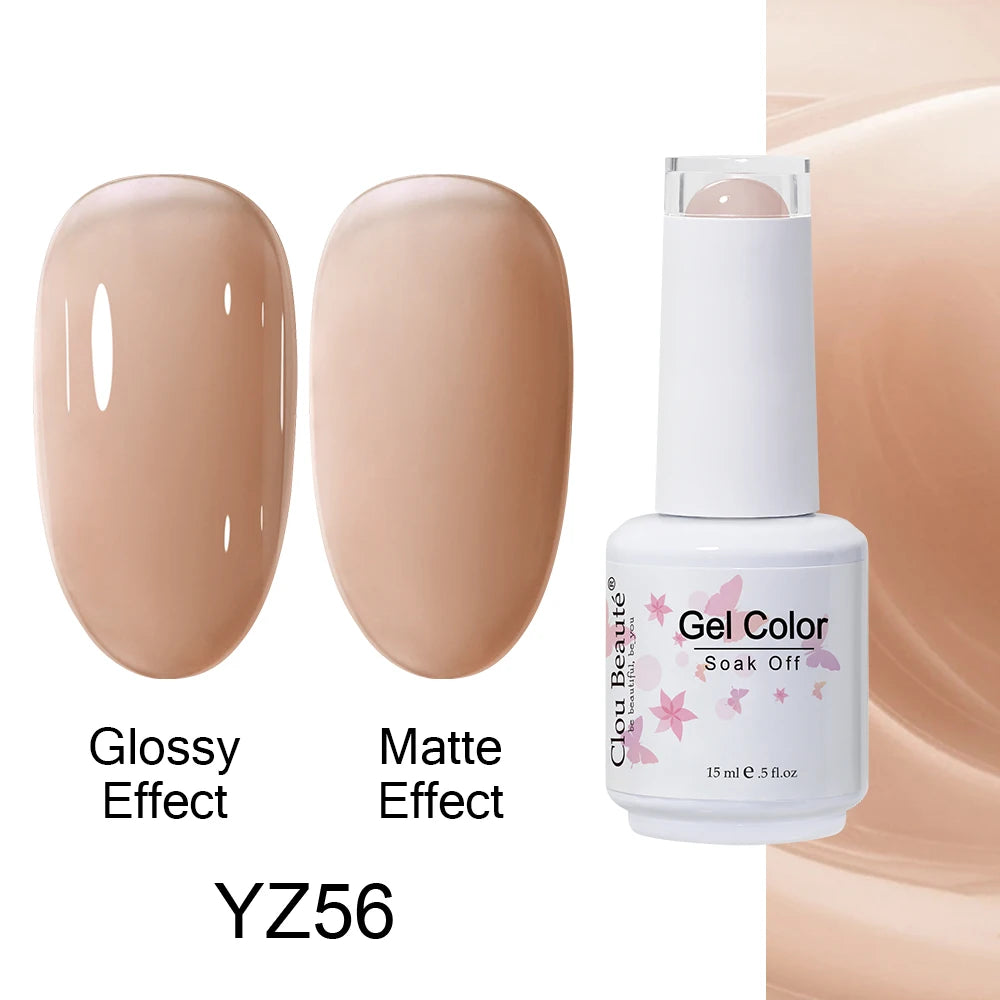 Clou Beaute 15ml Nail Gel Polish Warm Color Dark Red Brown Semi Permanent Nail Art Manicure Soak Off LED UV Varnishes Lacquer
