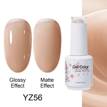 Clou Beaute 15ml Nail Gel Polish Warm Color Dark Red Brown Semi Permanent Nail Art Manicure Soak Off LED UV Varnishes Lacquer