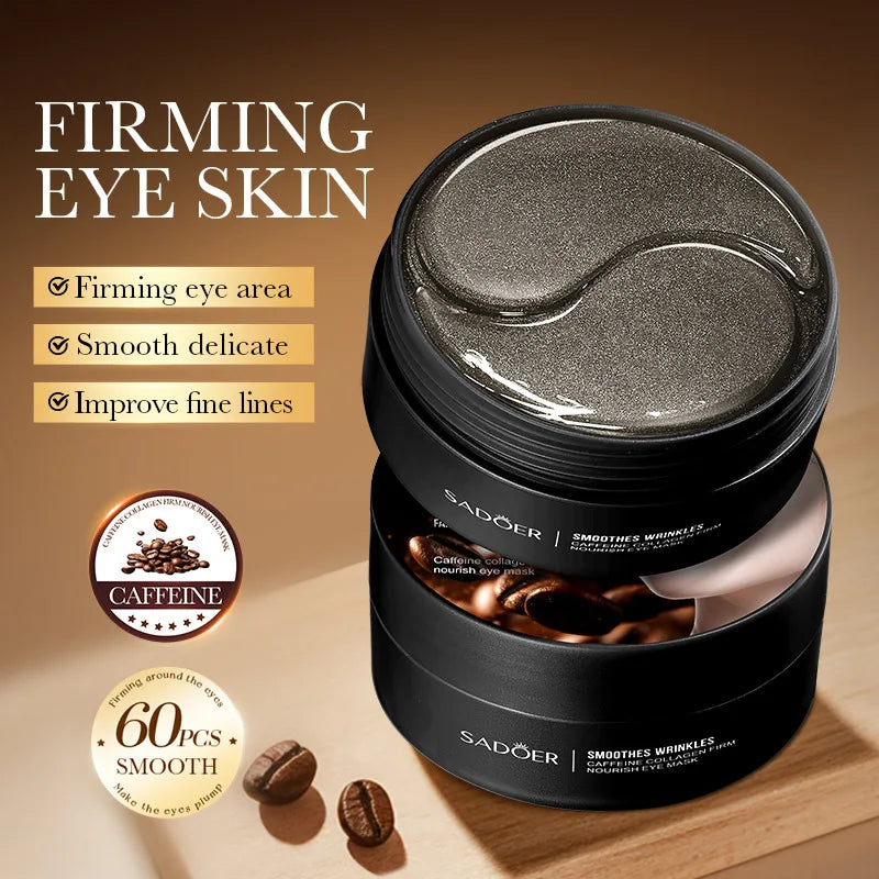 SADOER Collagen Eye Mask Caffeine Crystal Anti Dark Circles Eye Bag Remover Moisturizing Anti-aging Eye Patches Skin Eye Care