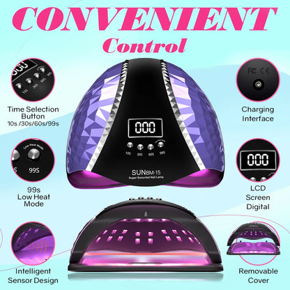 DianaBeauty UV LED Nail Lamp 66 LEDs 280W Nail Dryer for Gel Polish Curing with Automatic Sensor 4 Timer Setting Nail Art Tools