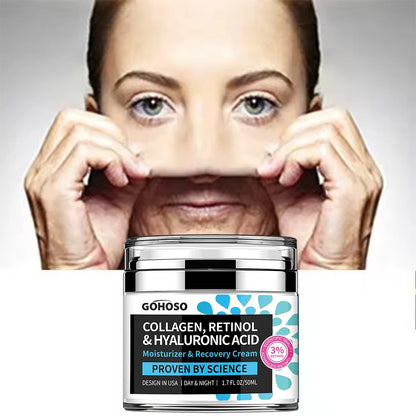 ENVISHA Skin Care Collagen Retinol Hyaluronic Acid Face Cream Firming Whitening Anti-Aging Wrinkle Moisturizing Hydrating