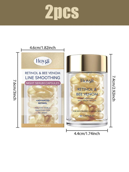 Hoygi Retinol Bee Venom Facial Capsules Gently Moisturize Facial Skin, Tighten and Improve Skin Quality, Moisturizing Capsules