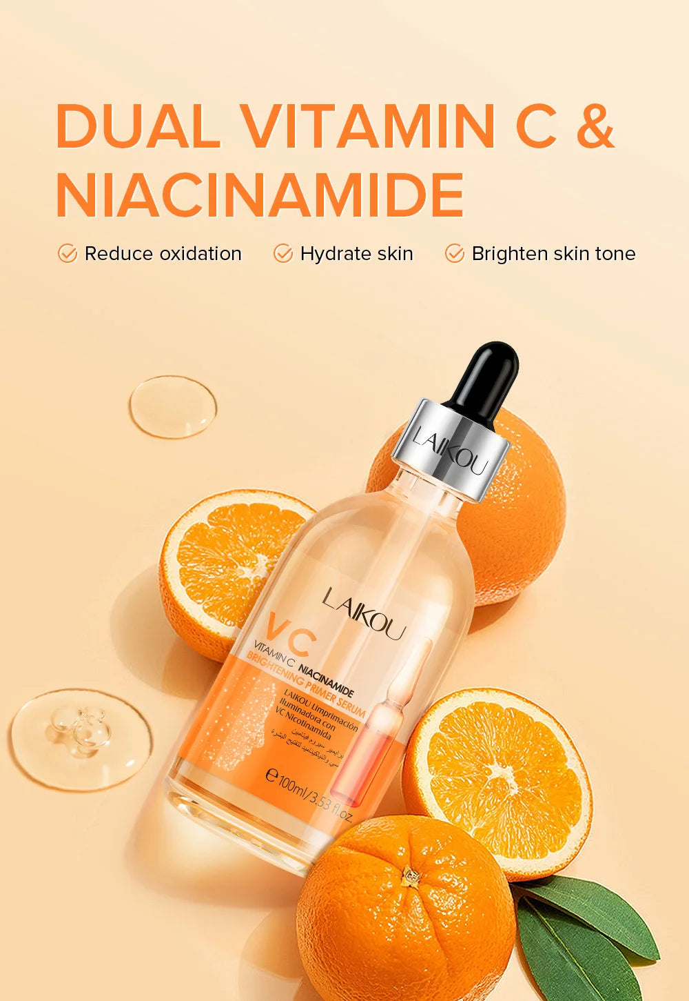 Swiss Anti Aging Face Serum 100ml VC Niacinamide Rosehip Hyaluronic Acid Blueberry Extract To Brighten And Moisturize Skin