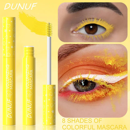 Yellow Slender Curly Mascara, Color Mascara Waterproof Not Easy To Smudge, Portable Fine Brush Head，Holiday Makeup
