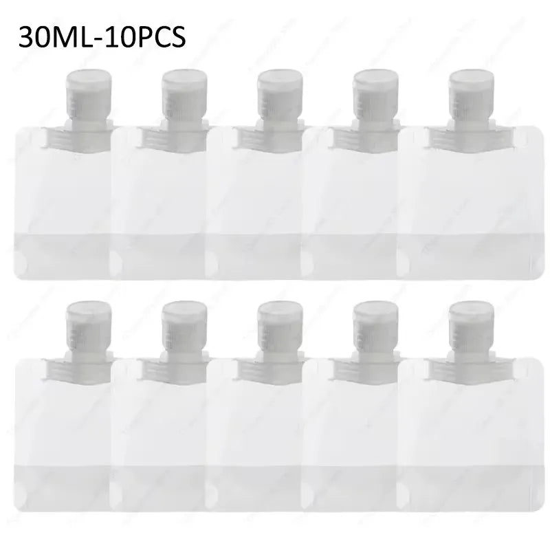 10-60pcs Refillable Packaging Bags Travel Essentials Lotion Cosmetics Shampoo Shower Gel Portable Bags Makeup Fluid Bottles