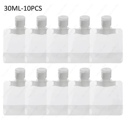 10-60pcs Refillable Packaging Bags Travel Essentials Lotion Cosmetics Shampoo Shower Gel Portable Bags Makeup Fluid Bottles