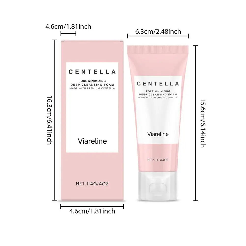 Soothing Centella Asiatica Mild Deep Cleansing Foam Cleanser - Remove Pore Oil Control Exfoliating Refresh Facial Skincare