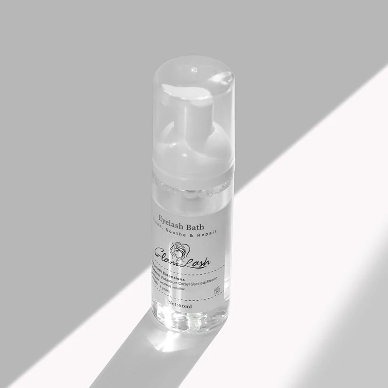 GLAMLASH 60ml  Eyelash Extension Shampoo Foam Eyelid Deep Clean Cleanser For Makeup Tools Mascara Remover Glue Salon Home Use