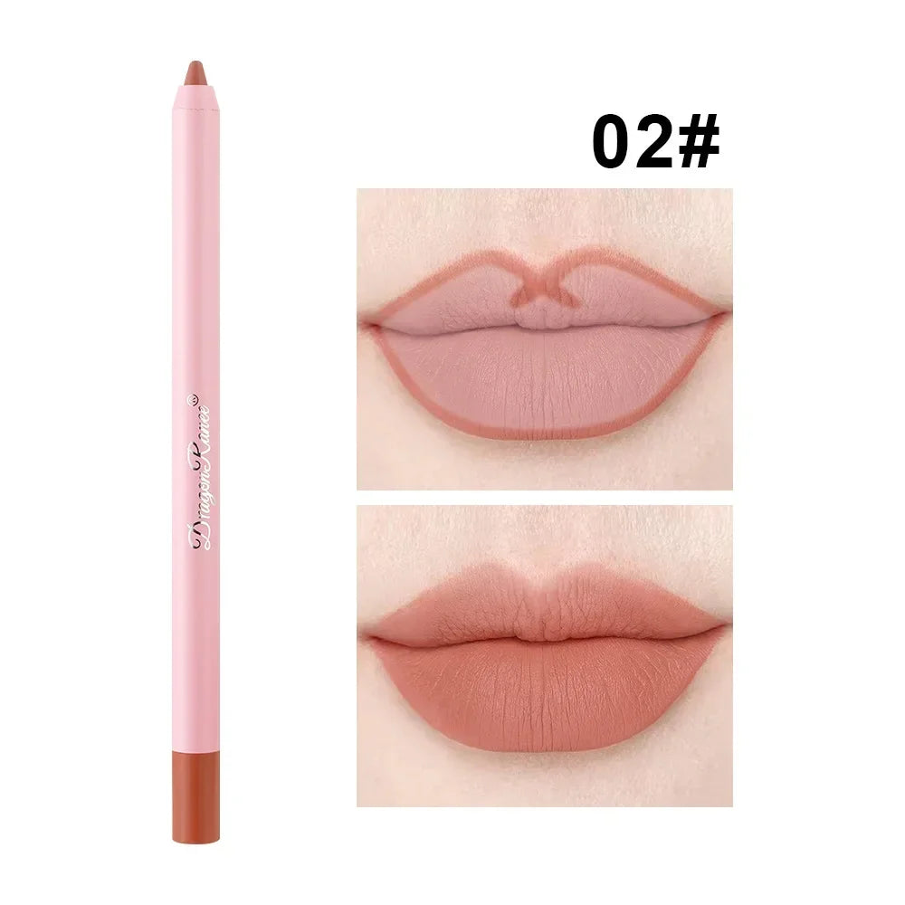 12 Colour Matte Lip Liner Pencil Carving Labial Makeup Lasting Brown Lip Liners Waterproof Lipstick Pen Lip Contouring Cosmetics