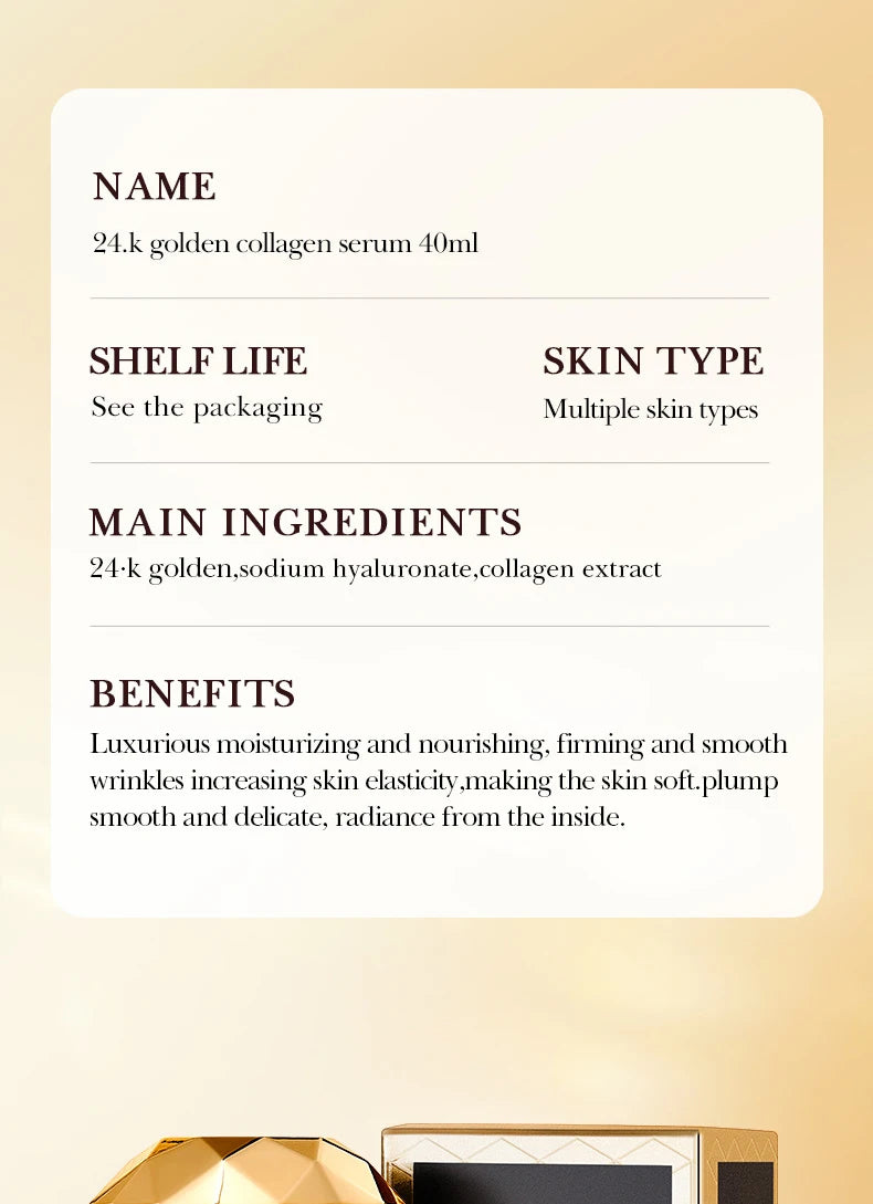 SADOER 24K Golden Collagen Serum for face Moisturizing Anti Wrinkles Hydrating Anti-aging Wrinkle Facial Essence Skin Care