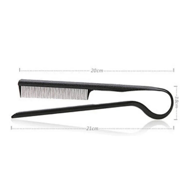V Type Hair Straighten Salon Comb Hairdressing Smooth Tool Hold Tongs Hair Styling Tools for Women Hair Brush Straightener