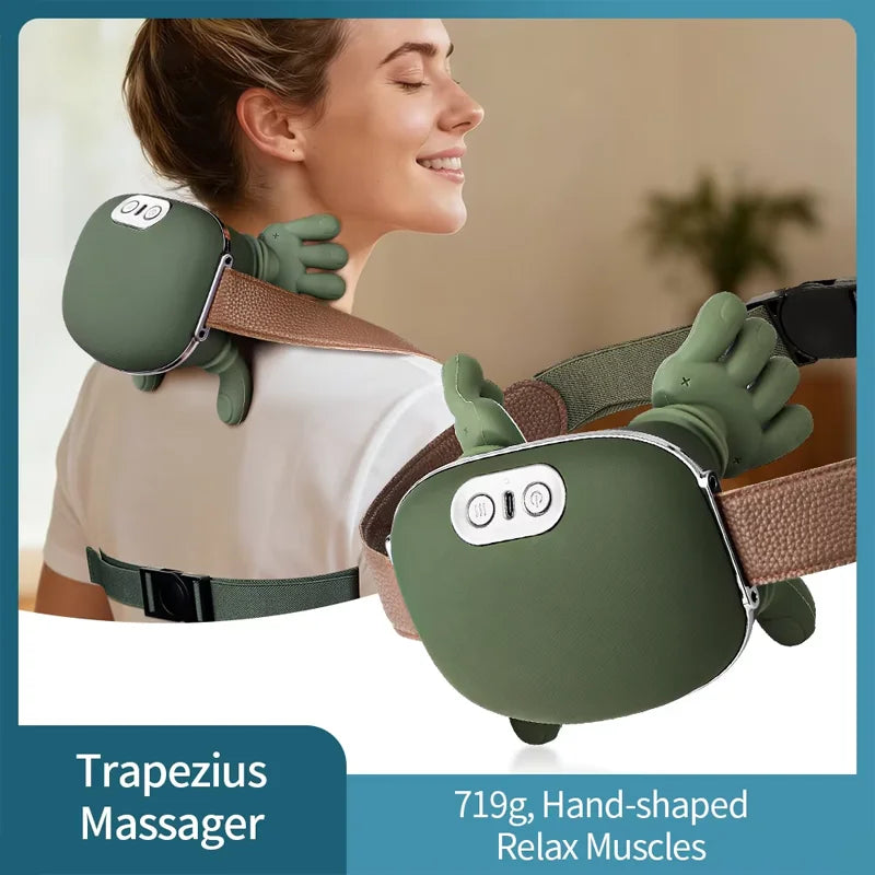 4D Bionic Finger Neck Shoulder Massager Wireless Neck Cervical Trapezius Kneading Massage Shawl Brushless Motor Neck masajeador