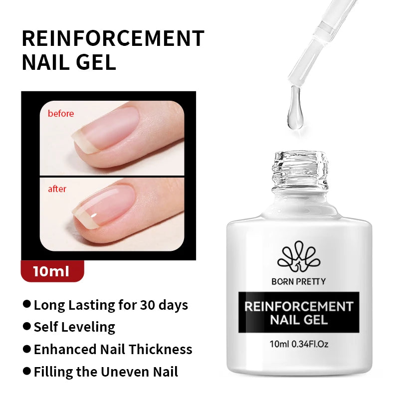 BORN PRETTY 10ml Nude Pink Gel Nail Polish Varnis Semi Permanent Nail Gel Varnish Soak Off UV Gel for Valentine's Day Gift Nails