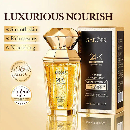 SADOER 24K Golden Collagen Serum for face Moisturizing Anti Wrinkles Hydrating Anti-aging Wrinkle Facial Essence Skin Care