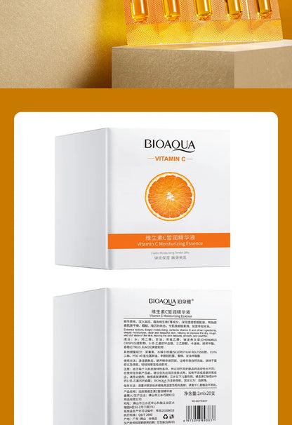 20pcs BIOAQUA Vitamin C Serum Moisturizing Refreshing Whitening Nourishing Anti-aging Face Essence Facial Skin Care Products