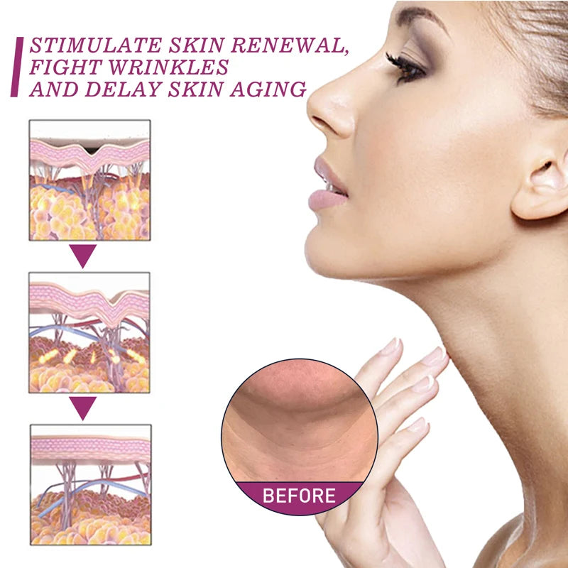 Retinol & Collagen Neck Cream Neck Face Firming Stick with Jojoba Oil Moisturizing Lifting Hyaluronic Acid for All Skin Types