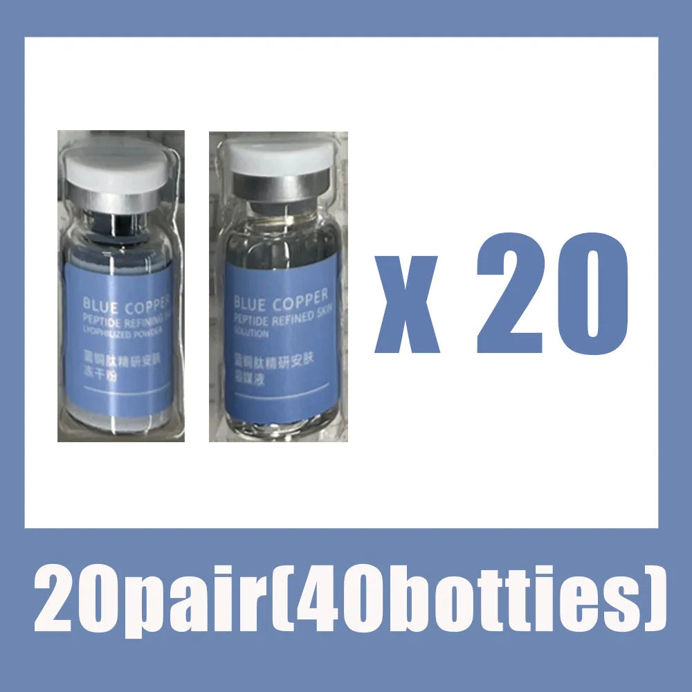 Blue Copper Peptide Freeze-Dried Powder Set Oligopeptide Anti Wrinkle Essence Shrink Pores Acne Treatment Skincare Serum