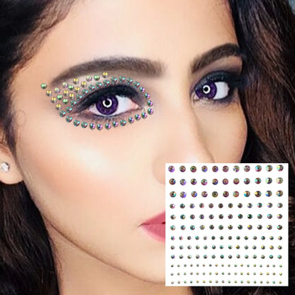 Red Heart Face Jewelry Temporary Tattoos Eye Forehead Diamonds Jewels Makeup Sticker Sparkle Water Drop Gems Nail Art Festival