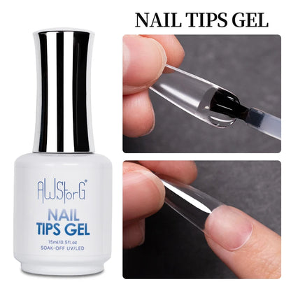 AWStorG 15ML Fiber Rubber Base Gel For Broken Nail Repaired Fiberglass Clear Quick Building Soak Off  UV Construction Gel
