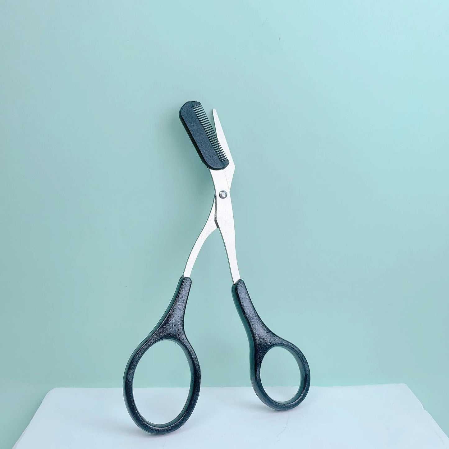 Pink eyebrow trimming scissors with built-in comb - stainless steel, precise grooming tool,creating perfect eyebrows Beauty Tool