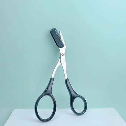 Pink eyebrow trimming scissors with built-in comb - stainless steel, precise grooming tool,creating perfect eyebrows Beauty Tool