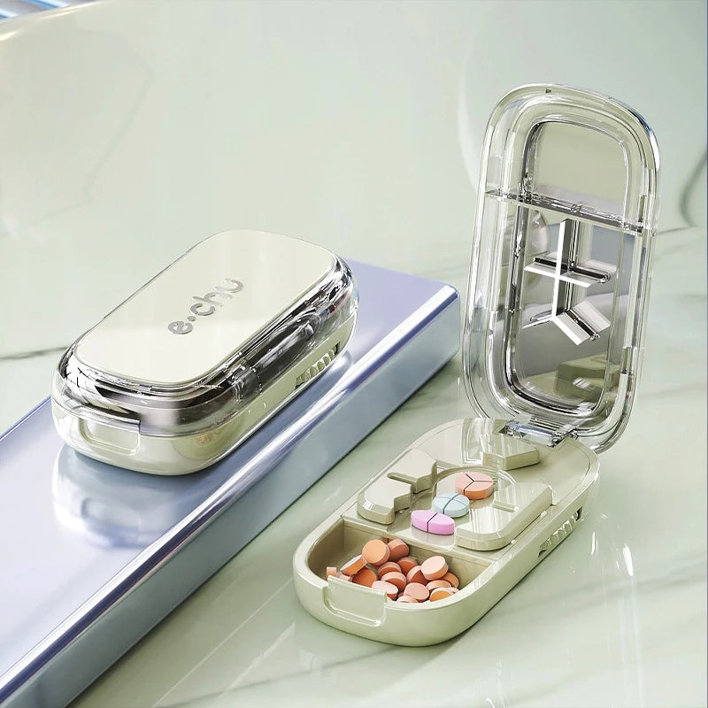 3in1 Medicine Cutter Precise Cutting Into Half / Third / Quarter Drug Divider Organizer Portable Tablet Splitting Pills Splitter