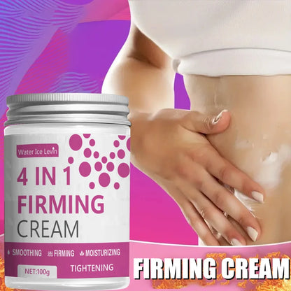 4 in 1 Firming Cream with Hyaluronic Acid, Ginger Oil & Shea Oil, Moisturizes, Firms, Smooths & Tightens for Elastic Skin