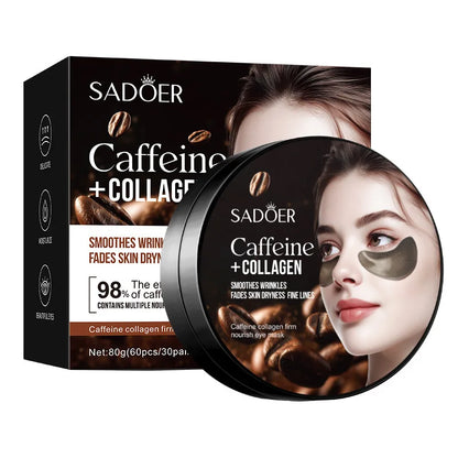 SADOER Collagen Eye Mask Caffeine Crystal Anti Dark Circles Eye Bag Remover Moisturizing Anti-aging Eye Patches Skin Eye Care