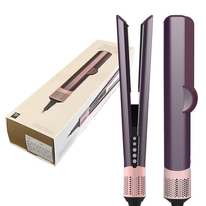 2 IN 1 Professional Hair Straightener & Hair Dryer Heat-Up Hair Flat Iron, Negative Ion Iron Long-Lasting Styling Tool 1.8M