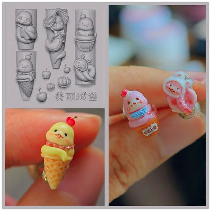 1Pc Snake  New Year Rose Snake  3D Acrylic Mold Nail Art Decorations  DIY Silicone Nail Art Templates Nail  Mold