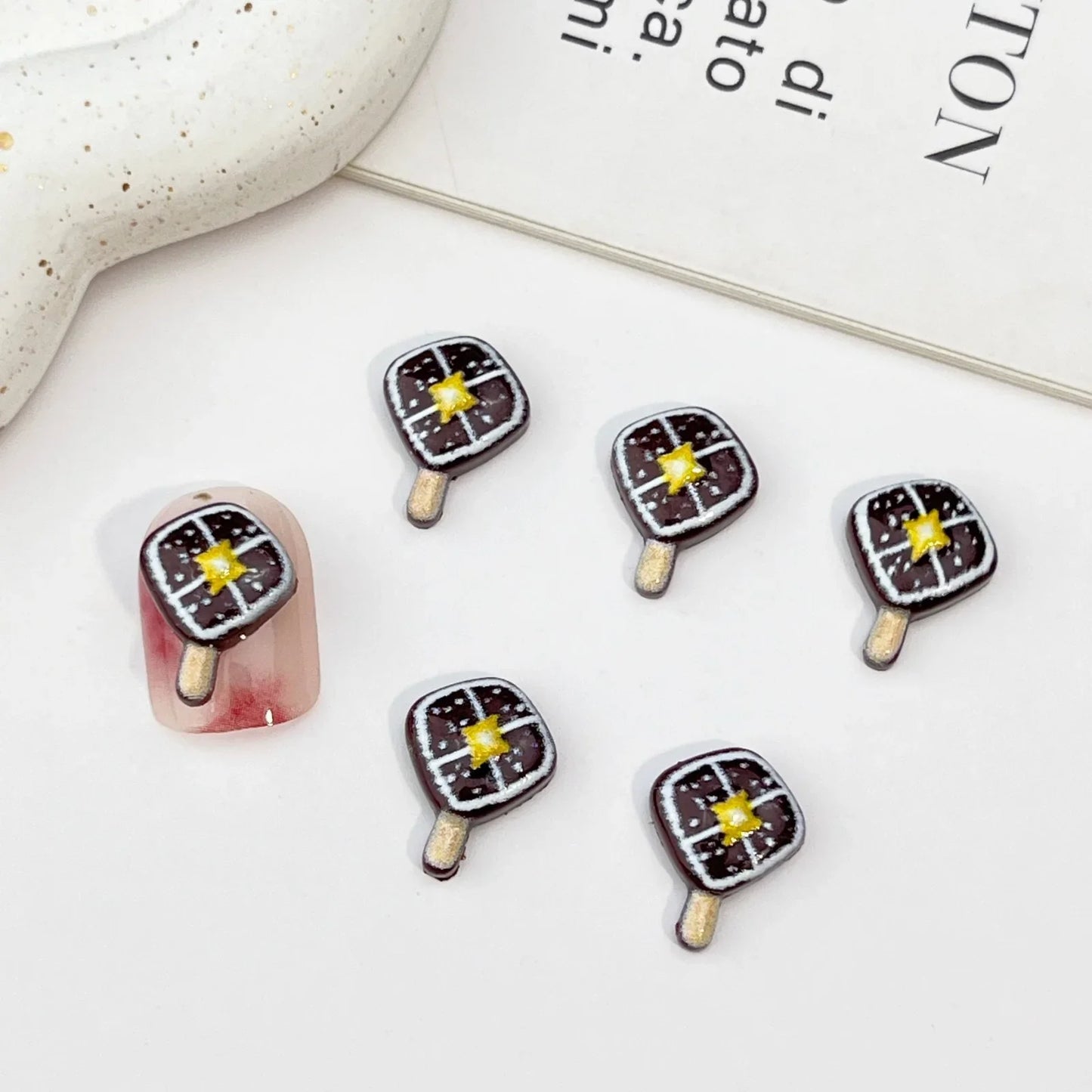 50pcs Resin Mini Christmas chocolate Decor Cartoon Magic Wand Cake Popsicle Figurine Flatback Stone Nail Art Scrapbook DIY Craft