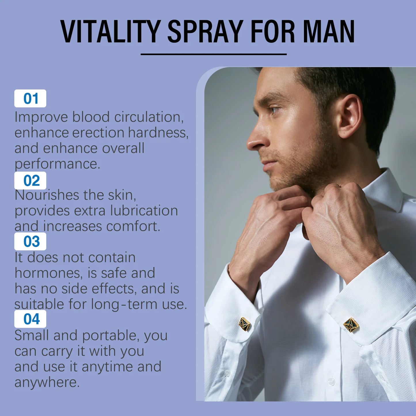 Men's Daily Hydration Spray - Revitalizing & Long-Lasting Moisturizing Body Care, No-Sticky Residue Finish