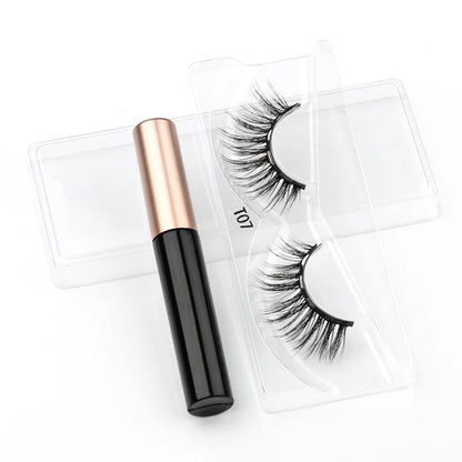 Hot 1/3Pairs Magnetic Eyelashes Soft False Lashes Repeated Use Mink Lashes Waterproof Liquid Eyeliner Tweezer Eyelash Makeup Set