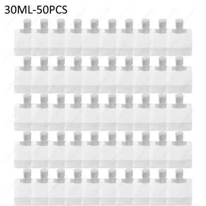 10-60pcs Refillable Packaging Bags Travel Essentials Lotion Cosmetics Shampoo Shower Gel Portable Bags Makeup Fluid Bottles