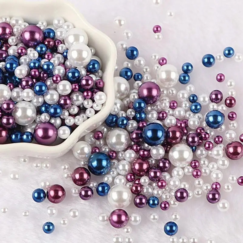 10g Random Mix 3-10mm No Hole ABS Imitation Pearl Bead For Vase Filler Makeup Brush For DIY  Jewelry Making  Decor  F0912