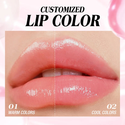 O.TWO.O 2 pcs Color Changing Lipstick Lip Blam Transferproof Long Lasting Non-sticky Moisturizing Glossy Shine Lip Gloss Makeup