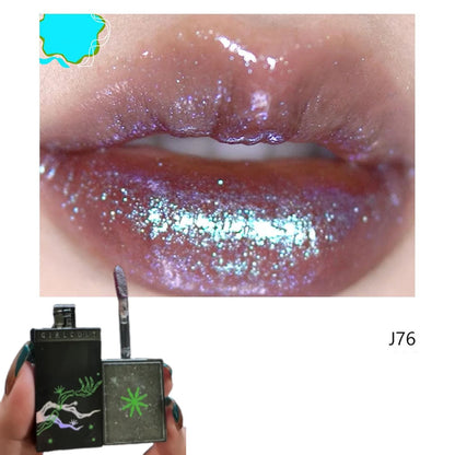 Girlcult Shimmer Lipgloss Green Chameleon Glitter Pearlescent Lipstick Longlasting Hydrating Lipshade 3.5g Girlcut Cosmetic