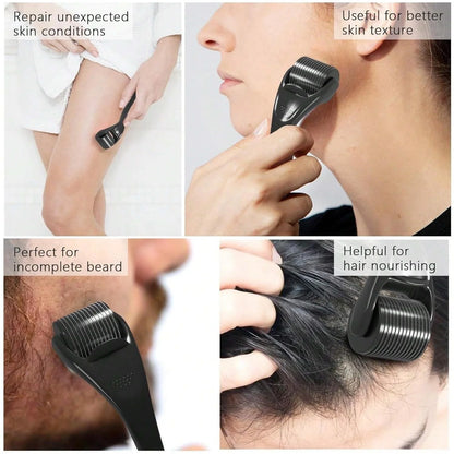 Men's Beard Care Kit with 0.25mm Beard Roller Comb Storage Bag Moisturizing Gentle Beard Grooming Tools
