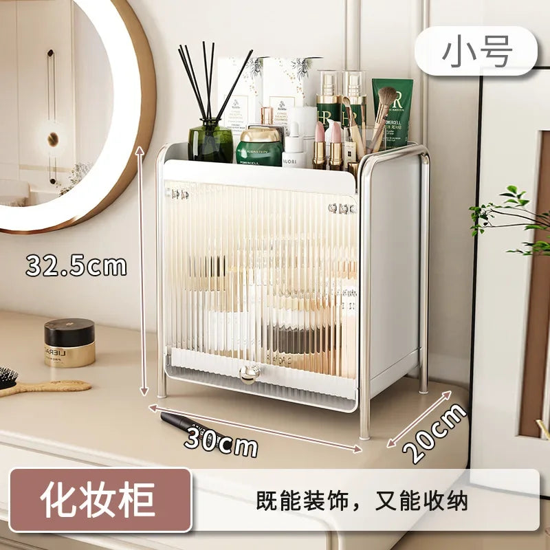 Desktop Organizer Storage Cabinet Cosmetics Storage Box Dustproof Mug Tea Set Coffee Drawer Storage Rack Countertop Organizer
