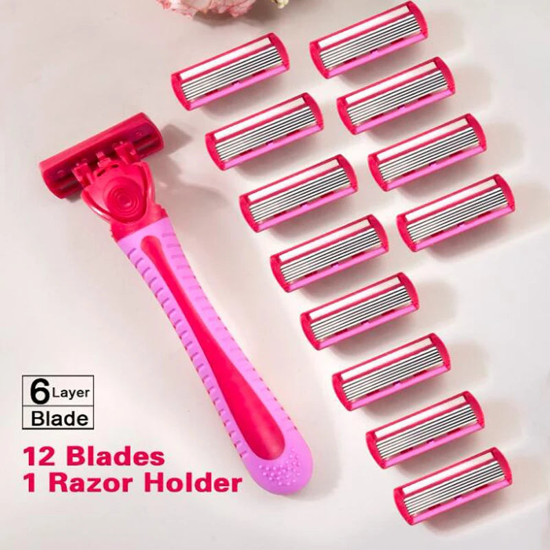 6-Layer Blades Safety Razor Fusion Straight Shaver For Men Shaving Manual Machine With Blades Shave Beard Shavette