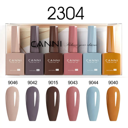 9ml CANNI TPO FREE HEMA FREE Ultra Consistency Nail Gel Polish Set Round Brush Semi Permanent Soak Off UV LED Gel Nail Kit