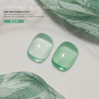 10ML 1-21PCS 2025 Autumn New Emerald Green Magnet Cat's Eye Gel Nail Polish Green Whitening Glass Bead Cat Eye Nail Polish